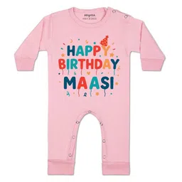 arvesa Happy Birthday Maasi Printed Baby Rompers-picture-30