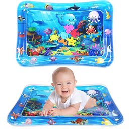 MUREN Reusable Water Playing Mat Tummy Time, Inflatable Mat with 5 Floating Toys, Assorted Color and Design Pack of 1-18