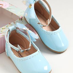 Cute Walk by Babyhug Buckled Closure Bellies With Bow Applique- Sky Blue-image-83