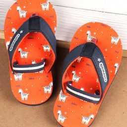 Cute Walk by Babyhug Flip Flops with Back Strap Zebra Print - Orange-picture-16