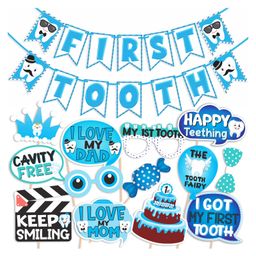 Wobbox First Tooth Decoration Items, I Got My First Tooth Decoration Items, First Tooth Celebration Blue Pack Of-14-7