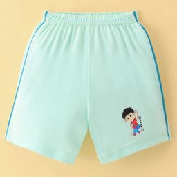 Tango Single Jersey  Above Knee Length Shorts with Text Print - Mist Green-picture-17