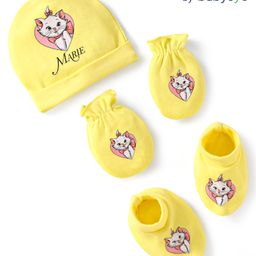 Babyoye Disney Interlock Knit Cap Mittens & Booties Set with Marie Graphic Yellow - Diameter 9.5 cm-image-72
