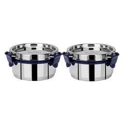 PDDFALCON EcoNxt Stainless Steel Lunch Box Set, Airtight & Leak-Proof Containers with Lock-N-Lock Lids, Easy to Clean, Perfect for Office, School, Travel, 2-Piece Set (300ml+300ml)-27