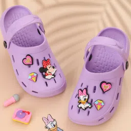 Disney by Yellow Bee Solid Perforated Clogs With Daisy Duck & Minnie Mouse Charms - Purple-picture-15