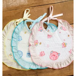 Badal Kidz Premium Imported Knot Frill Baby Bibs - Super Soft, Large Size, Cute Designs (Set of 3)-picture-35