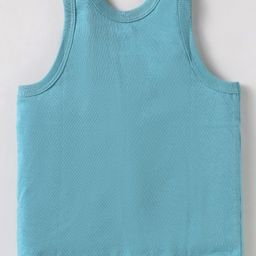 Zero Sinker Knit Sleeveless Set of Vests with Typography Print Pack of 3 - Turquoise Rust & Grey image 3