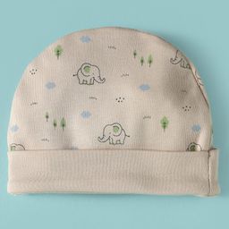 Simply Interlock Knit Cap Mitten & Booties Set with Animal Print Beige - Diameter 10 cm image 3
