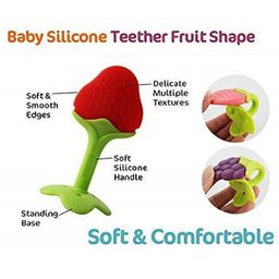 Enorme Silicone Banana Shaped Toothbrush Teether and Strawberry Shaped Teething Teether for Babies image 4
