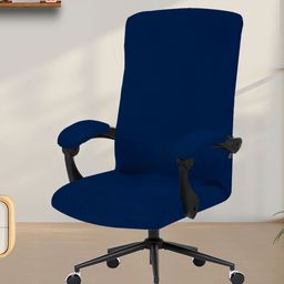 Eleganta Navy Blue Stretchable Chair Cover-image-87