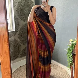 HERE&NOW Striped Pure Crepe Ready to Wear Jamdani Saree-picture-39