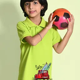 NUSYL Boys Printed Polo Collar T-shirt-image-70