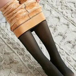 TOMKOT Patterned Pantyhose Dual Tone Winter Stockings image 3