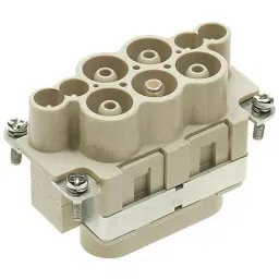 Harting Heavy Duty Connector Inserts / Modules RECTANGULAR INSERT, RECEPTACLE, 10B, 4 POSITION, CLAMP, 09380082601-19