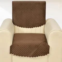 Aura Brown 2 Pieces 1 Seater Velvet Sofa Covers-image-58