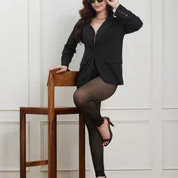 SECRETS BY ZEROKAATA Dual-Toned High Waist Fleece Winter Fur Ankle Length Stockings-image-14