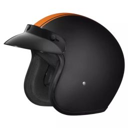 Studds Matt Black Large (580 mm) Open Face Helmet, Jetstar Classic D3 Decor Orange Pin Stripe-image-79