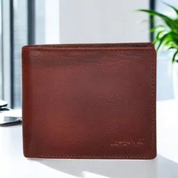 OLIVE MIST Men Leather Textured Two Fold Wallet-17