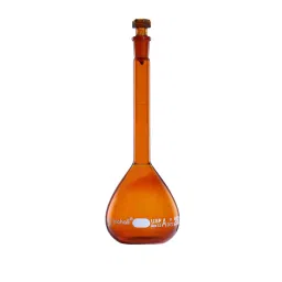 Biohall 500 ml Amber Class A USP Volumetric Flask with Individual Certificate, BLS.UAM.1208 (Pack of 2)-23