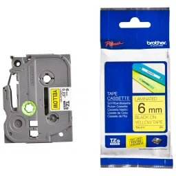 BROTHER Tape, Black On Yellow, 6Mm W, 8M L, TZE-611-44