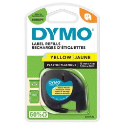 DYMO Label, Tape, Plastic, Yellow, 12Mmx4M, S0721620-30
