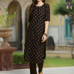 Moda Rapido Women Ethnic Motifs Printed Crepe Kurta-image-91