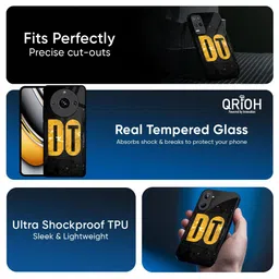 QRIOH Typography Printed Sleek & Lightweight Silicone Realme P3 Ultra 5G Glass Back Case image 2