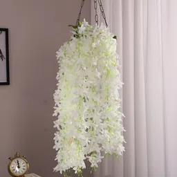 ARICK DECOR White 2 Pieces Hanging Artificial Flower-image-66