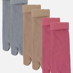 FIMS Women Pack Of 3 Striped Calf Length Socks-picture-0