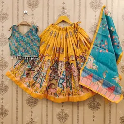 BAESD Girls Printed Ready to Wear Lehenga & Blouse With Dupatta-image-8
