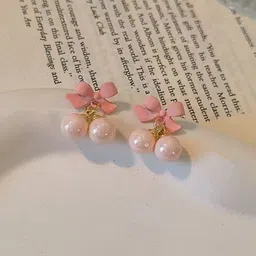 Krelin Gold-Plated Pearls Beaded Bow Shaped Studs-image-27