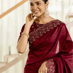 all about you Embellished Beads and Stones Tissue Saree-picture-9