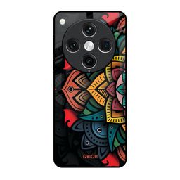 QRIOH Retro Gorgeous Flower Printed Oppo Find X8 Pro Glass Back Case-image-27