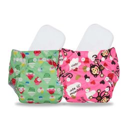 Chinmay Kids Cloth Diaper Cute Prints Freesize Reusable Washable Adjustable Snap Buttons Cloth Diaper For Babies With Wet Free Insert Pads Leak Proof & Dry Feel Set of 2 - Green & Pink-6