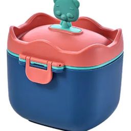 Adore Pro 3D Teddy Junior Milk Powder Container with Leveler and Scoop - Blue & Red-image-8