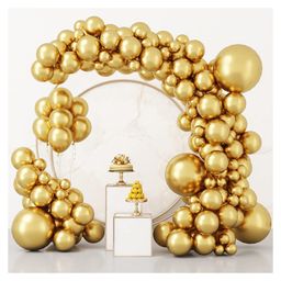 Bubble Trouble Purple Metallic Balloons Golden - Pack of 50-image-11