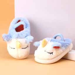 Oh! Pair Booties with Back Strap Closure & Unicorn Applique - Blue-image-12