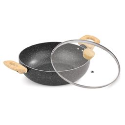 Bergner Earth Black Non-Stick Kadhai 28cm, 5.2 L - Induction Bottom-image-91