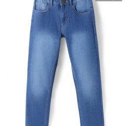 Pine Kids Denim Woven Full Length Washed Jeans - Royal Blue-picture-25