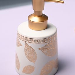 Voncasa Ceramic Matte Off White color Soap Dispenser (450 ml)-image-8