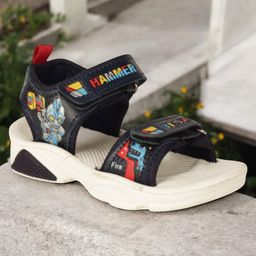 Lil Lollipop Cartoon Designed Velcro Closure Sandals - Navy Blue-picture-11