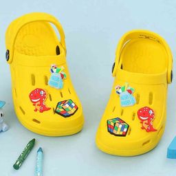 Yellow Bee Backpack & Dinosaur Applique Detailed Perforated Slingback Clogs - Yellow-picture-42