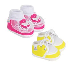 NESKA MODA Unisex Kids Pack of 2 Cotton Booties-picture-1