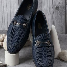 ID Men Textured Formal Loafer Shoes-image-91