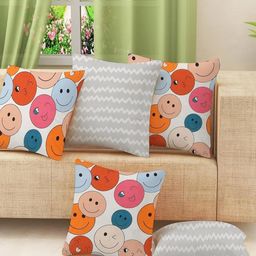 IVAZA Maroon & Blue Set of 5 Cartoon Characters Square Cushion Covers-37