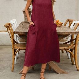 StyleCast x Revolte Women Solid Fit & Flare Maxi Dress-image-88