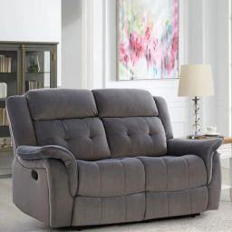 casacraft from pepperfry Norton Velvet 2 Seater Manual Recliner In Grey Colour-picture-32
