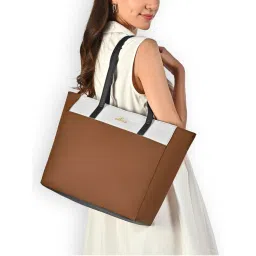 Lavie Womens Brown Eliana Colorblock Tote Bag (L)-picture-37