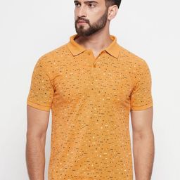 NYKER Men Printed Polo Collar Tropical Pockets T-shirt-image-13