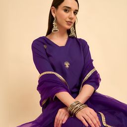 Anouk Rustic Women Ethnic Motifs Embroidered Regular Kurta with Trousers & Dupatta-picture-39